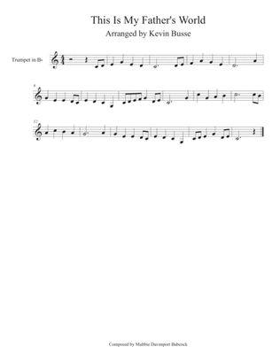 Book cover for This Is My Father's World (Easy key of C) - Trumpet