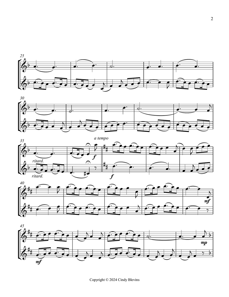 Gesu Bambino, for Clarinet Duet Clarinet Duet scores gallery preview page 3