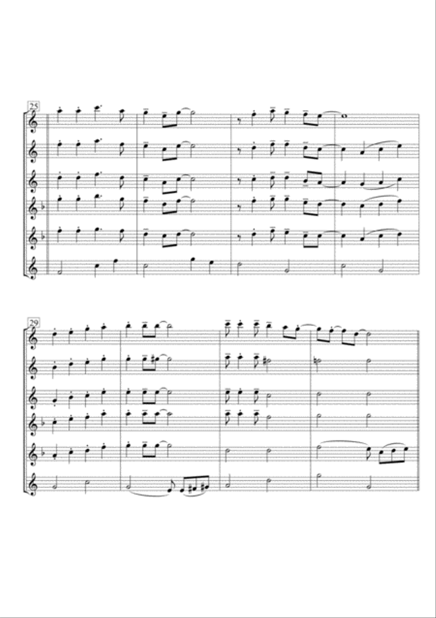 Rudolph The Red-nosed Reindeer Saxophone Quintet scores gallery preview page 5