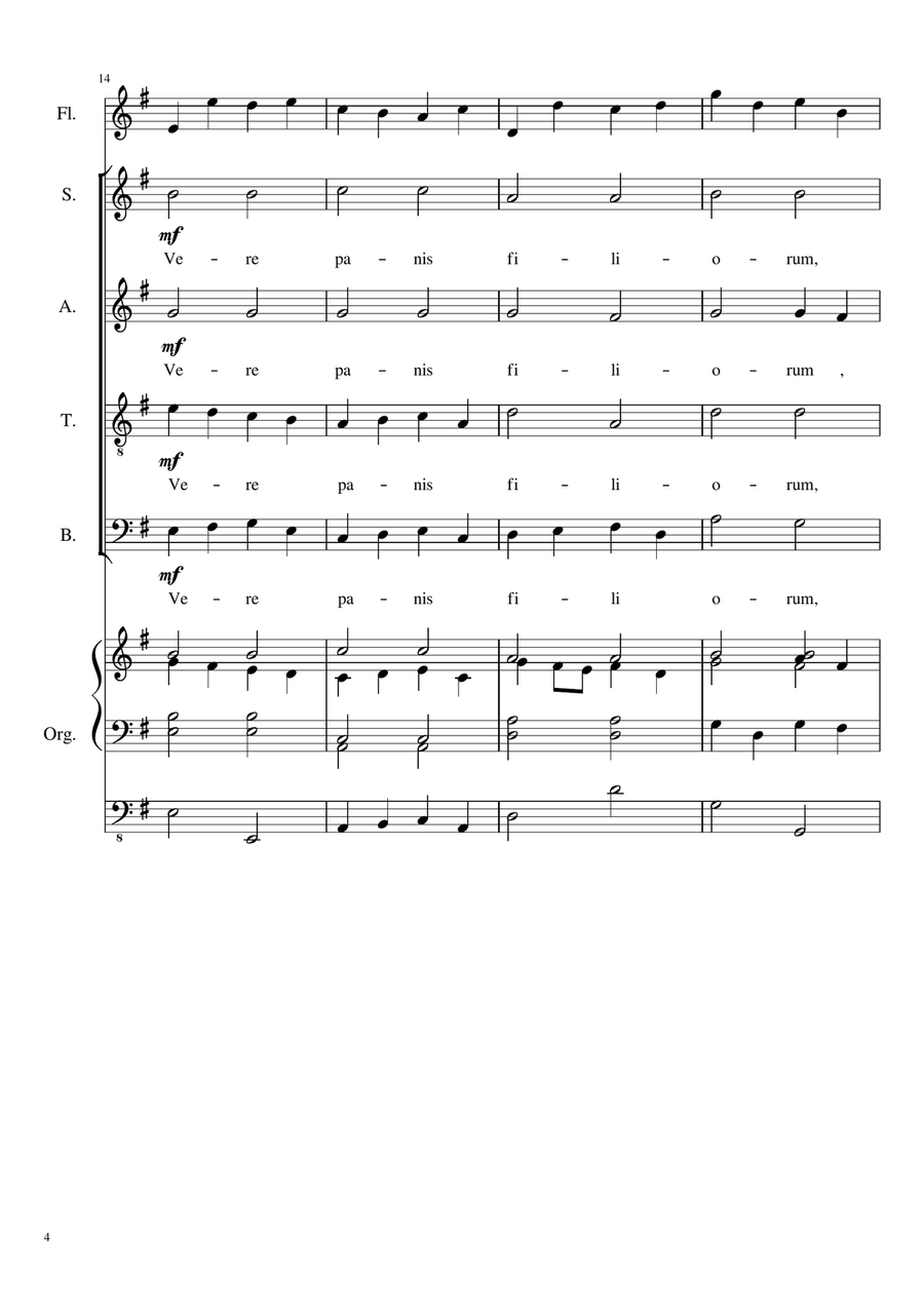 Ecce Panis Angelorum 4-Part scores gallery preview page 4