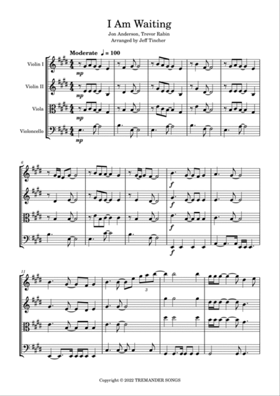 I Am Waiting I Am Waiting String Quartet scores gallery preview page 2