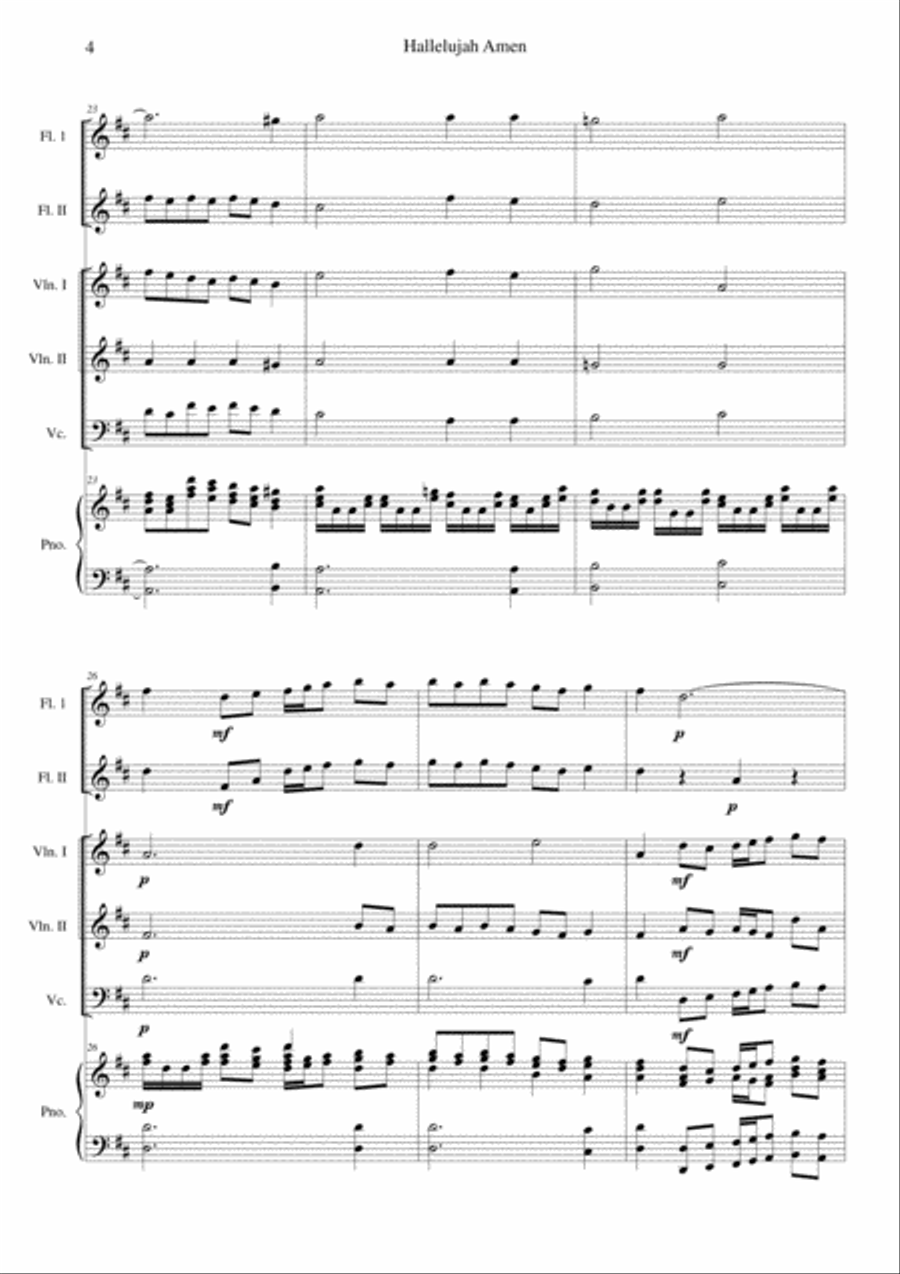 Hallelujah, Amen (from Judas Maccabaeus) in C Cello scores gallery preview page 4