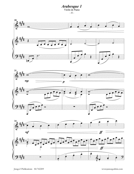 Debussy: Two Arabesques for Violin & Piano image number null