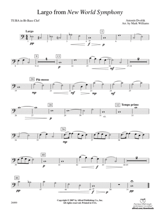 Largo from New World Symphony: (wp) B-flat Tuba B.C.