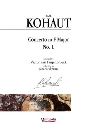 Book cover for Concerto in F Major, No. 1 for Guitar and Piano (Piano Reduction)