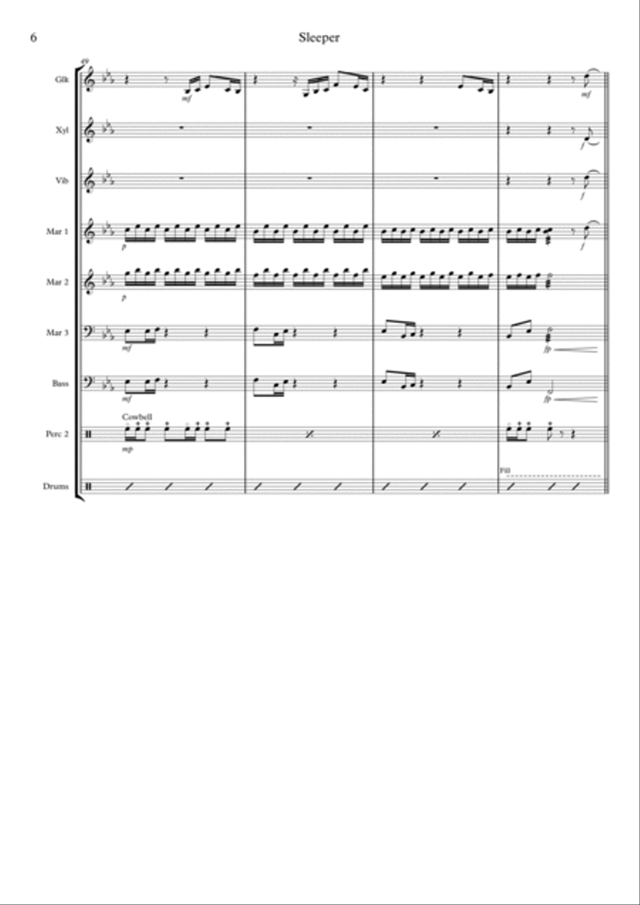 Sleeper Percussion Ensemble scores gallery preview page 6