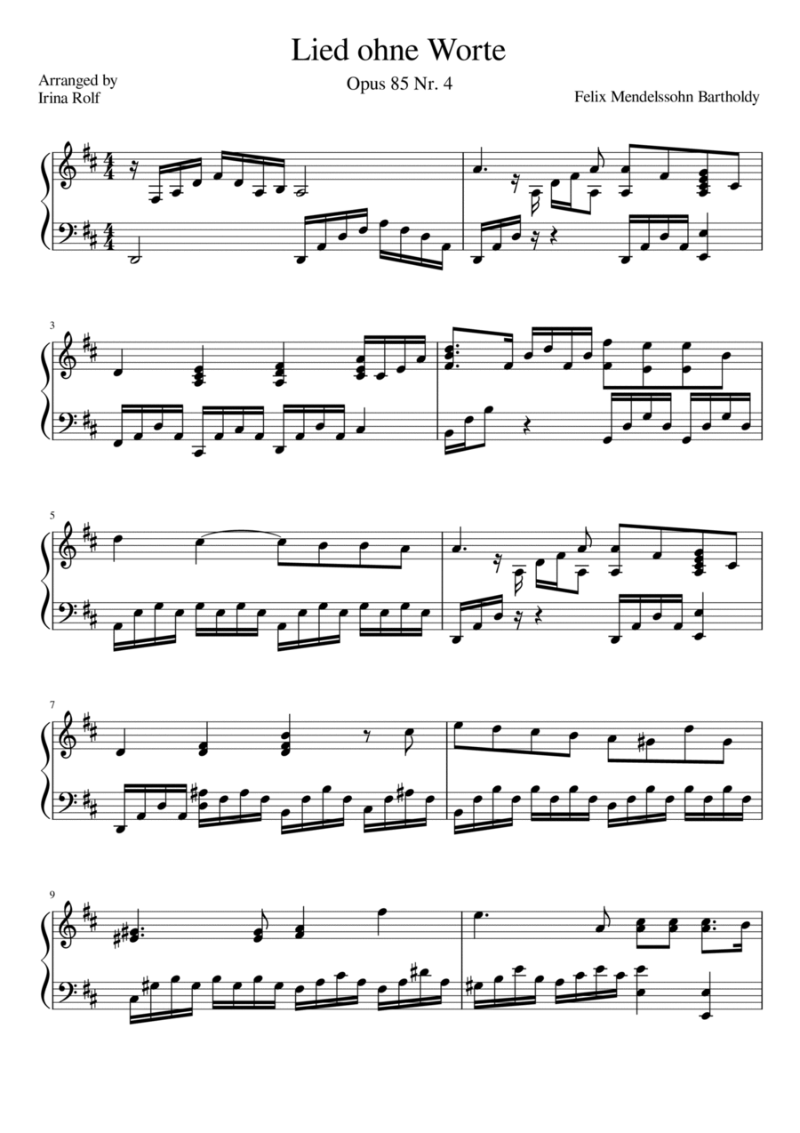 Lied ohne Worte Lied ohne Worte Piano Solo scores gallery preview page 1
