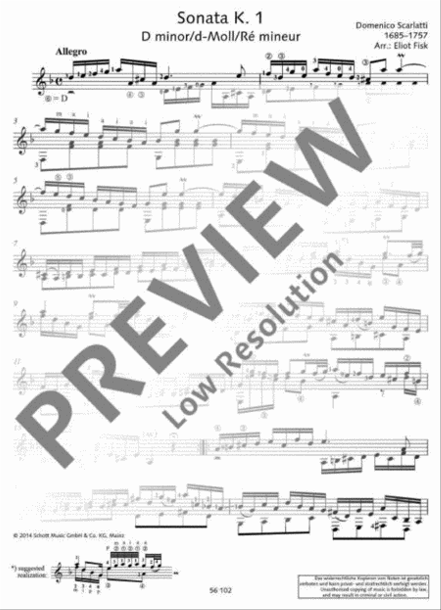 Sonata D minor Classical Guitar scores gallery preview page 2