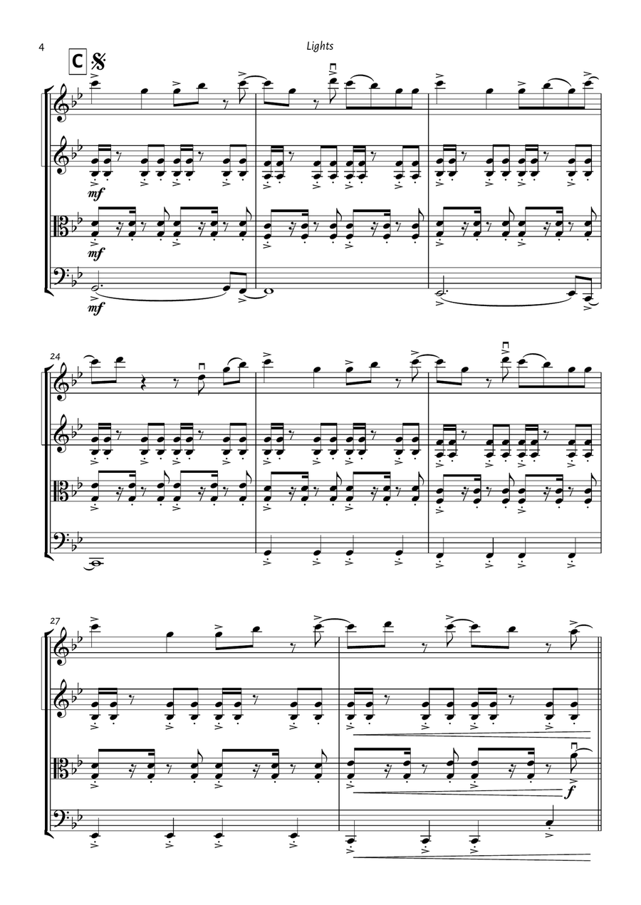 Lights String Quartet scores gallery preview page 4