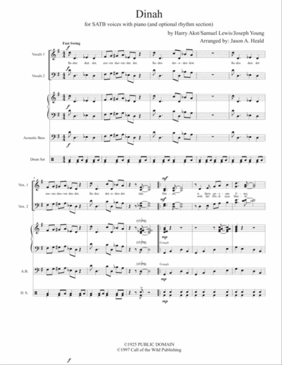 Dinah Dinah 4-Part scores gallery preview page 3