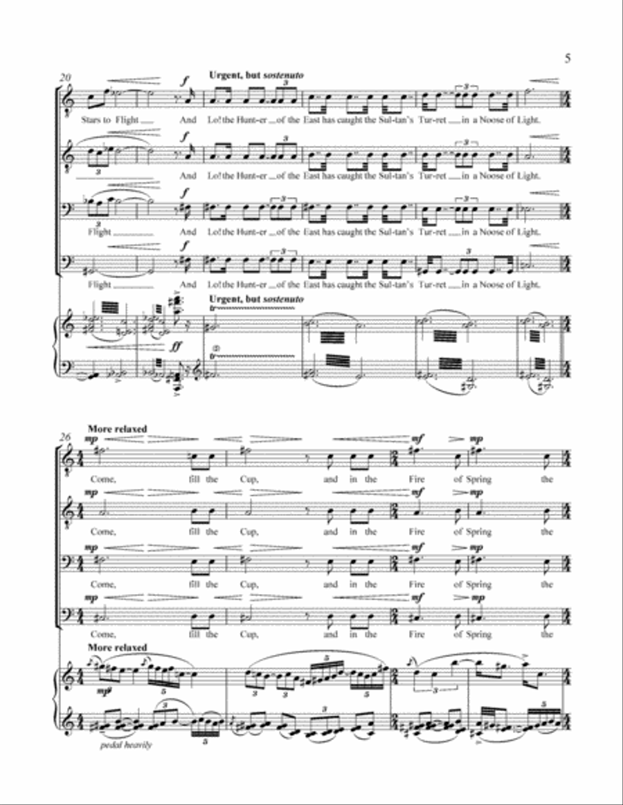 Four Scenes from the Rubaiyat TTBB scores gallery preview page 4