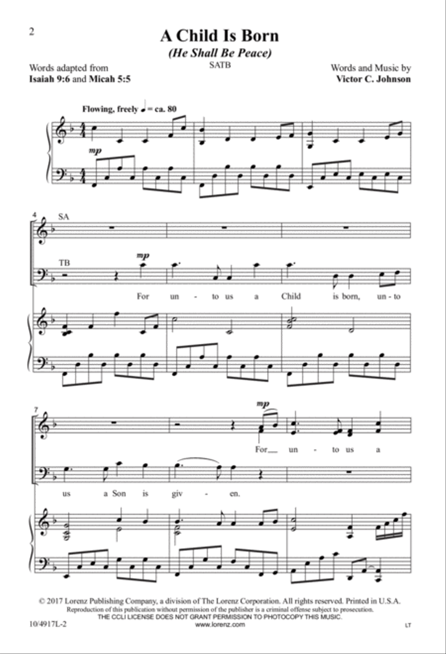A Child Is Born A Child Is Born 4-Part scores gallery preview page 2