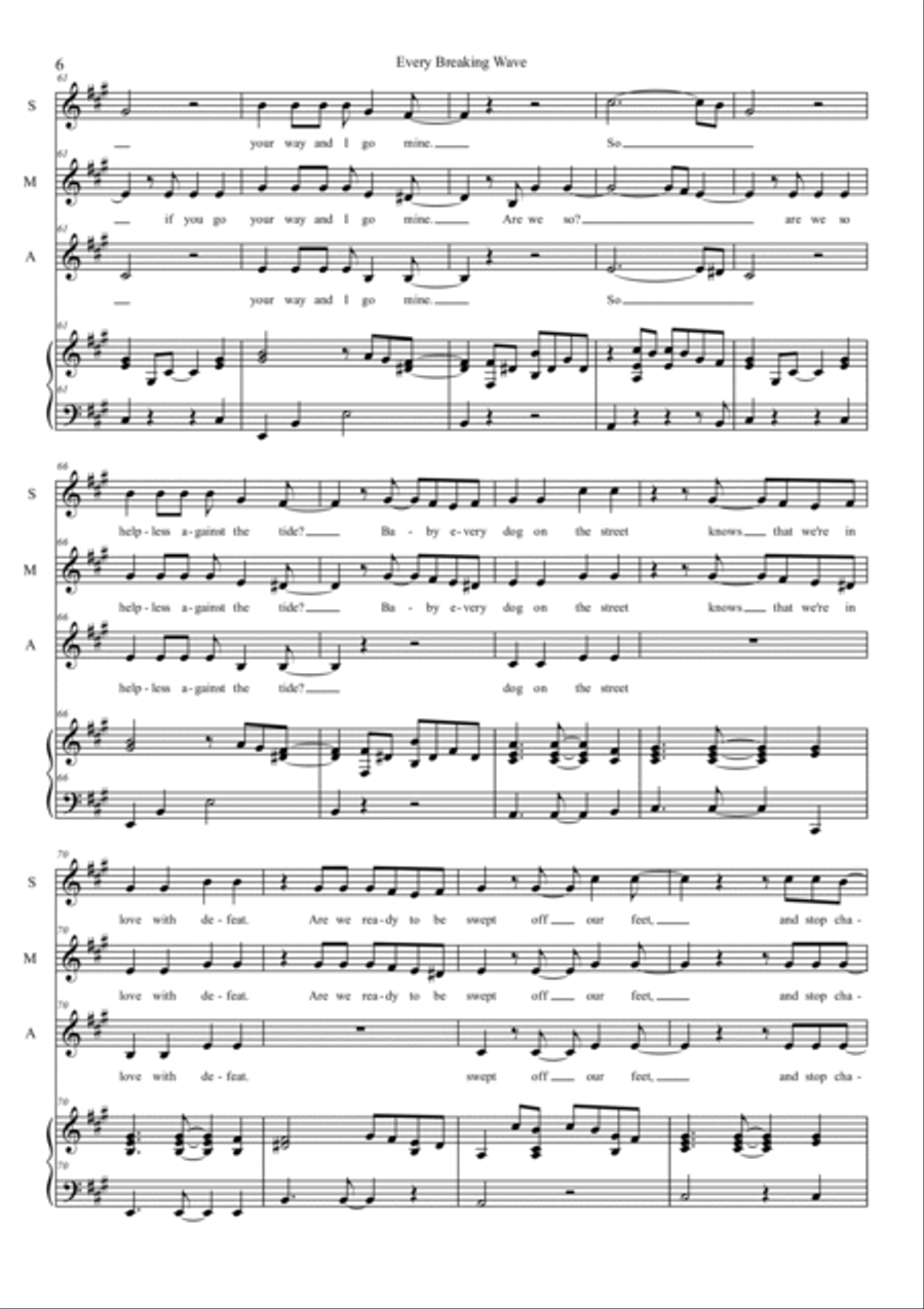 Every Breaking Wave 3-Part scores gallery preview page 6