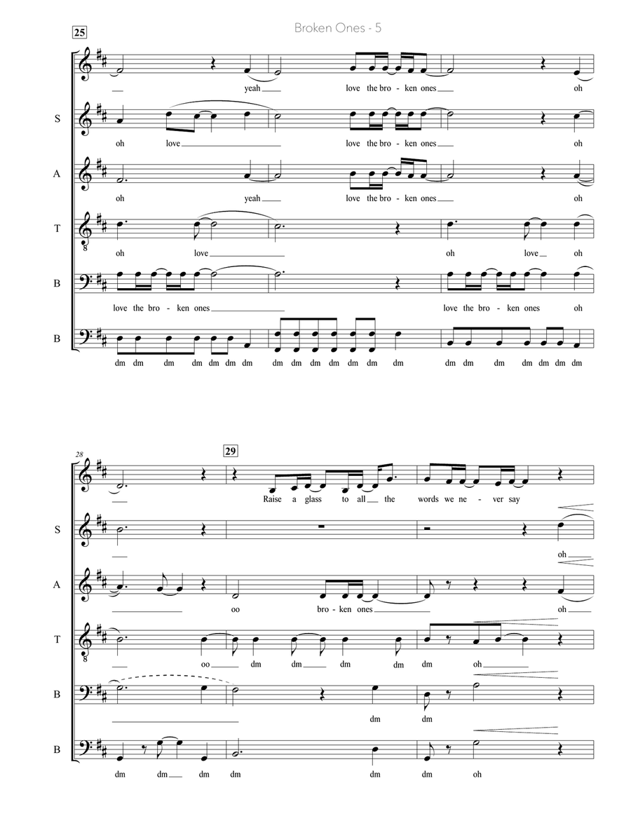 Broken Ones A Cappella scores gallery preview page 5