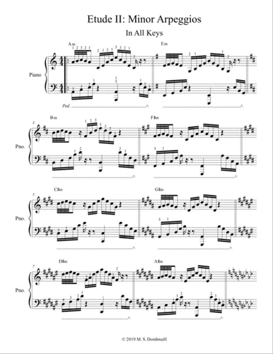 Etude II: Minor Arpeggios in All Keys Piano Method scores gallery preview page 1