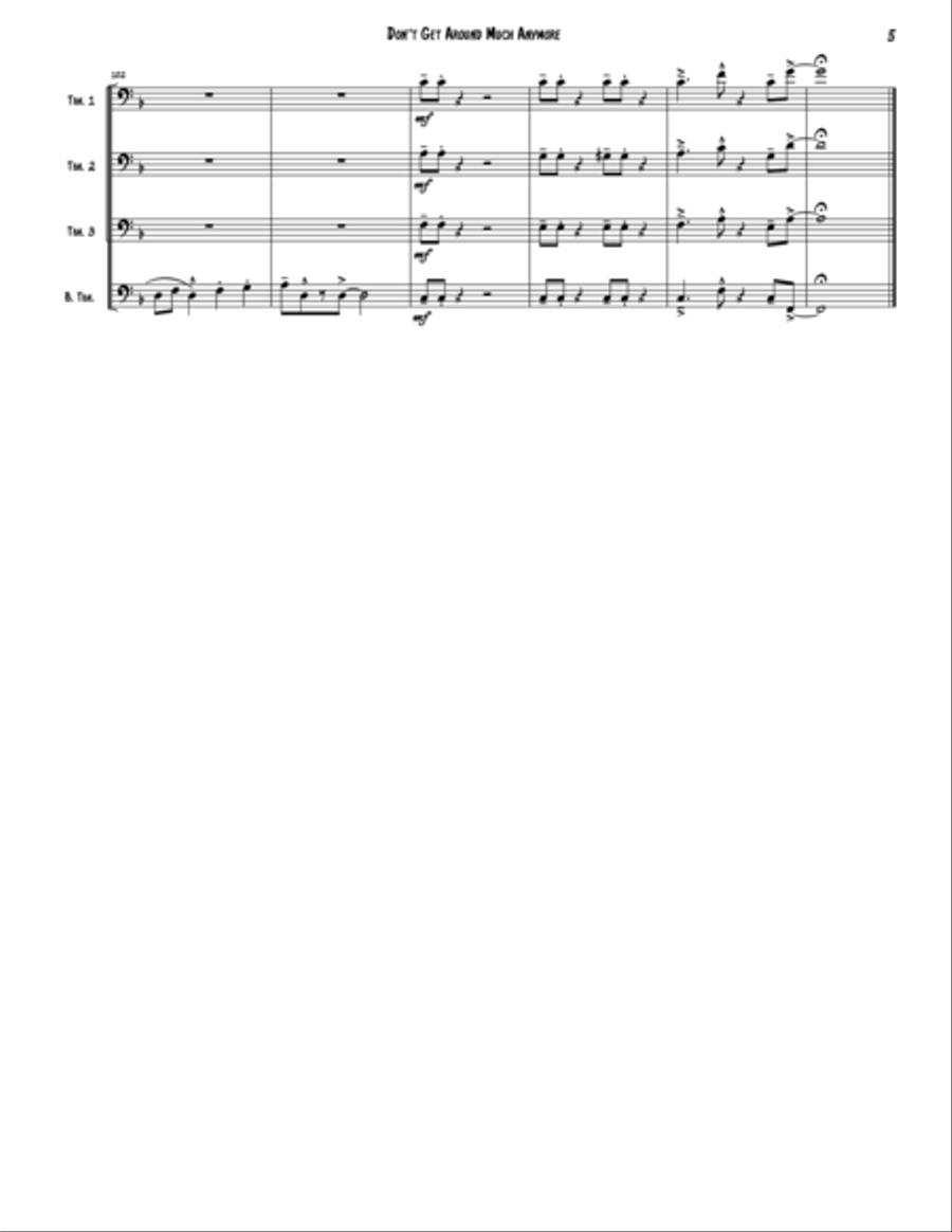 Don't Get Around Much Anymore Brass Quartet scores gallery preview page 5