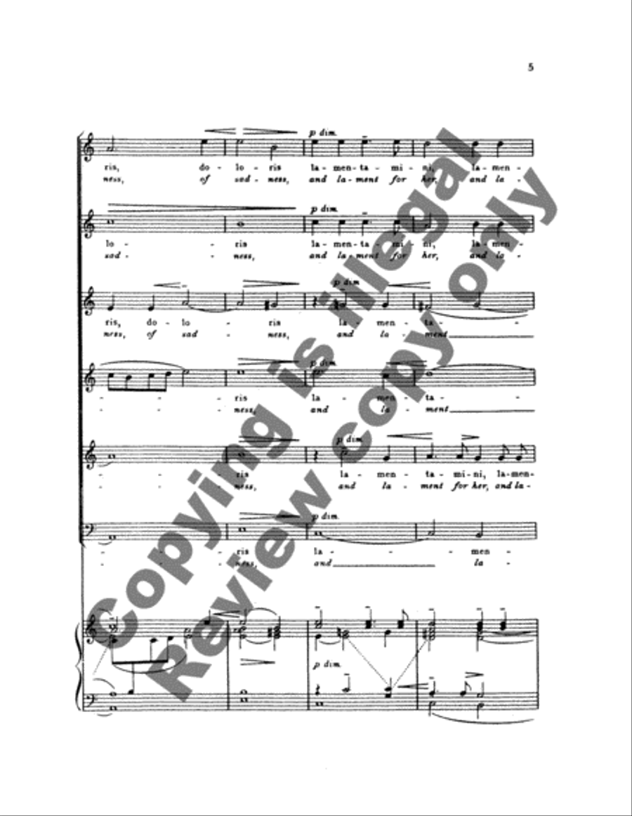 Jephtha: Plorate filii Israel (Lament, ye children of Israel) Choir scores gallery preview page 5