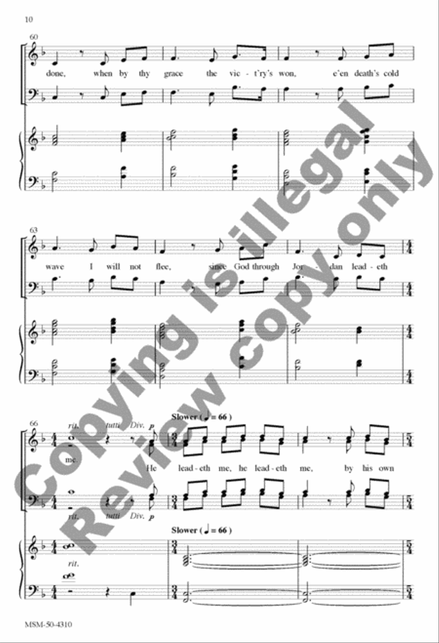 He Leadeth Me 4-Part scores gallery preview page 20