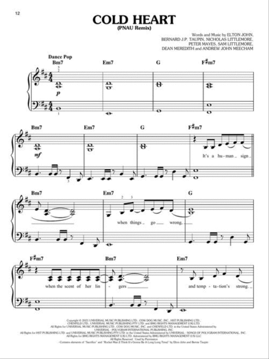 Chart Hits of 2021-2022 Easy Piano scores gallery preview page 5