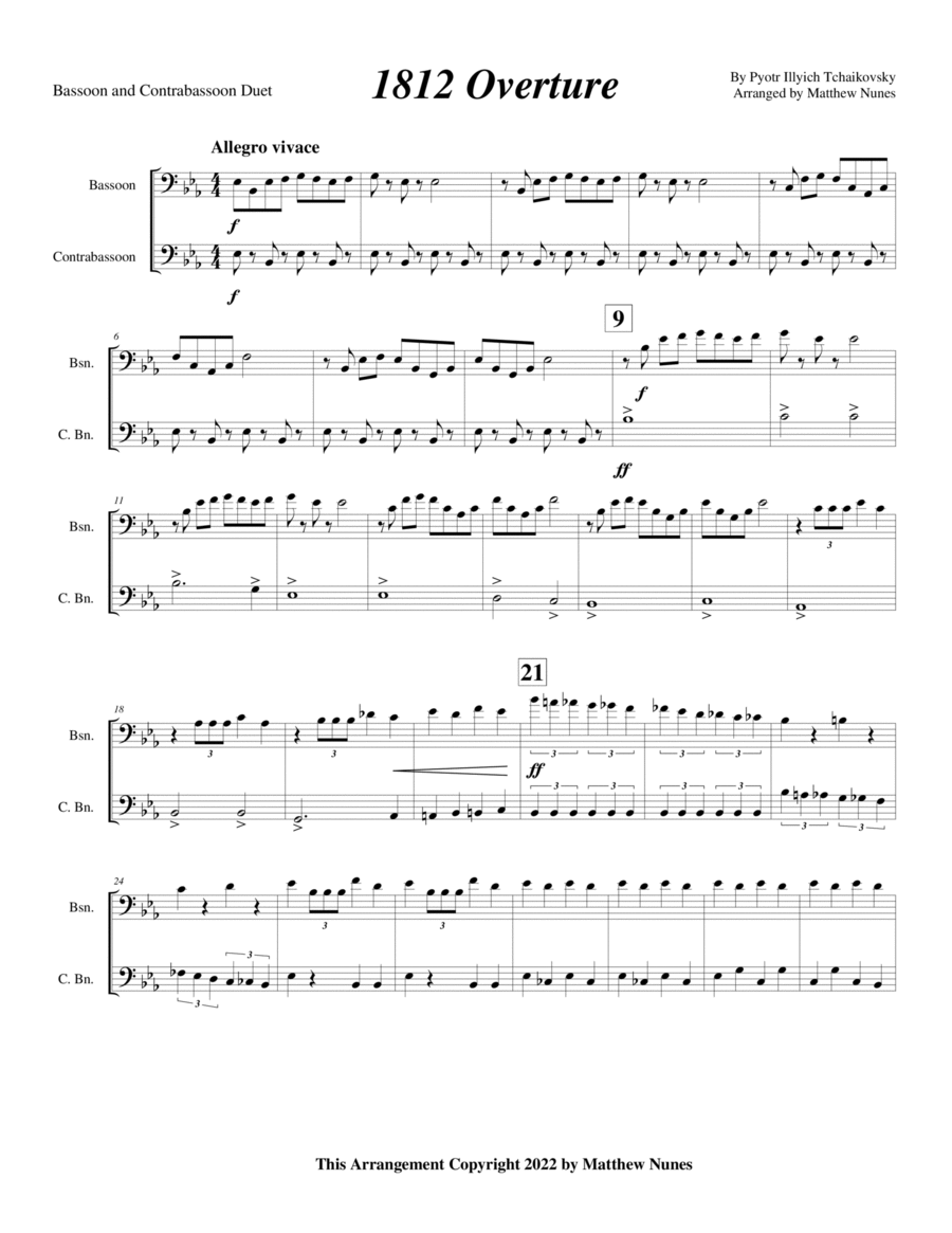 1812 Overture Woodwind Duet scores gallery preview page 1