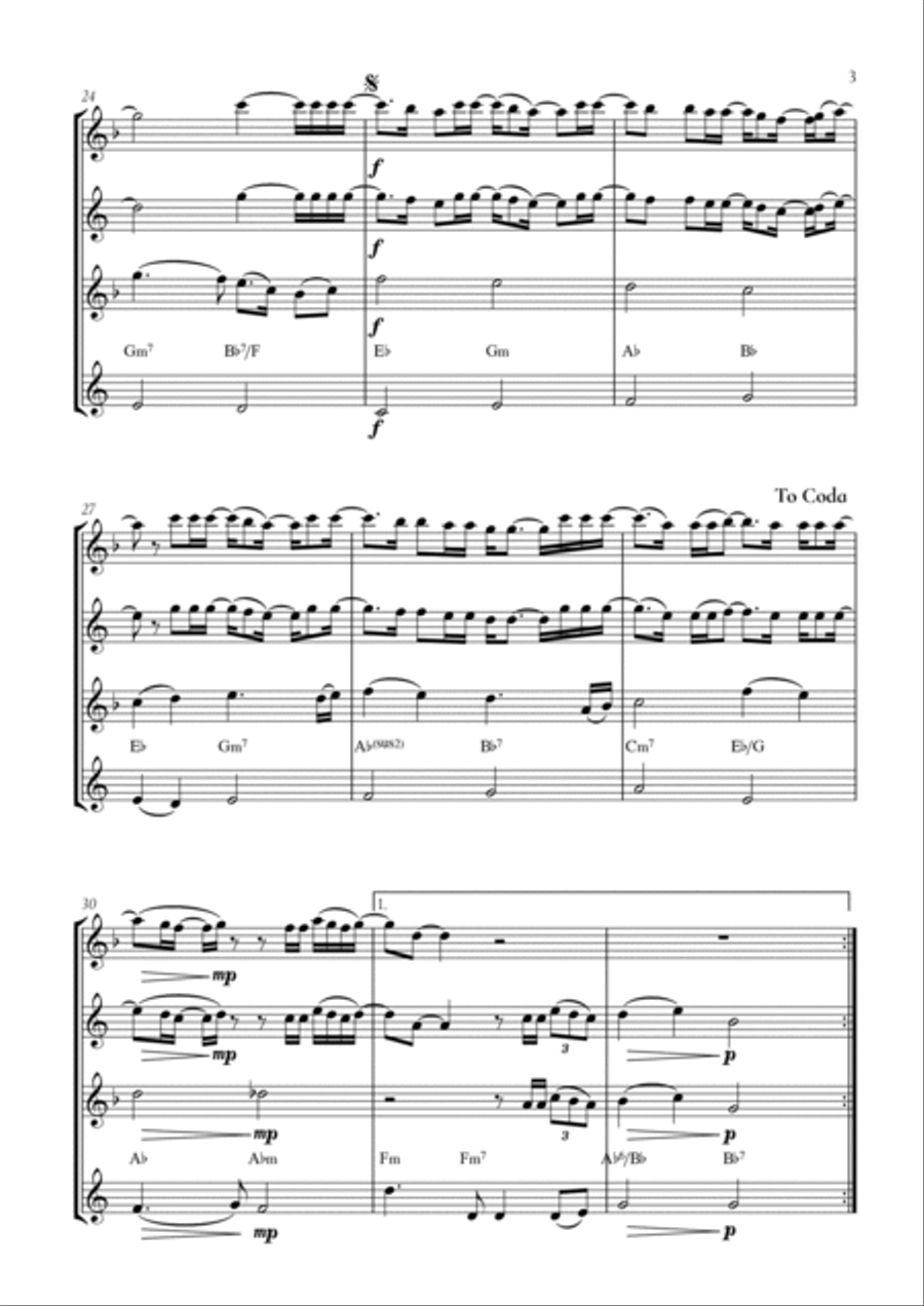 When We Were Young Woodwind Quartet scores gallery preview page 3