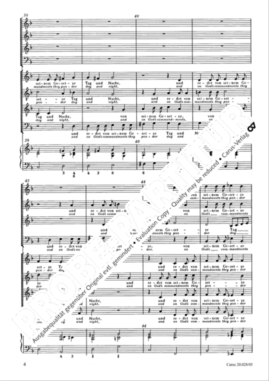 Blessed they who keep not the law of the ungodly (Wohl dem, der nicht wandelt im Rat der Gottlosen) Choir scores gallery preview page 5