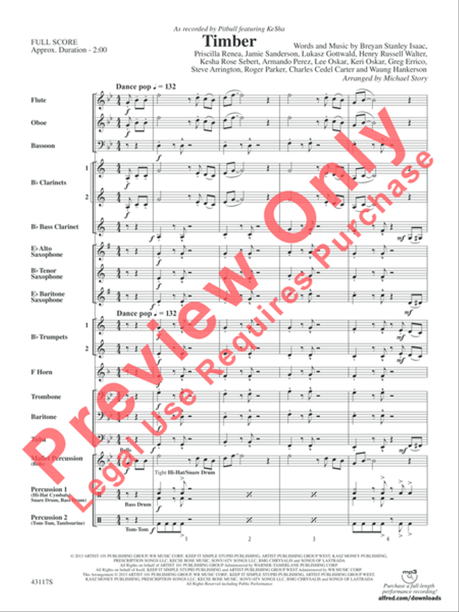 Timber Timber Concert Band scores gallery preview page 3