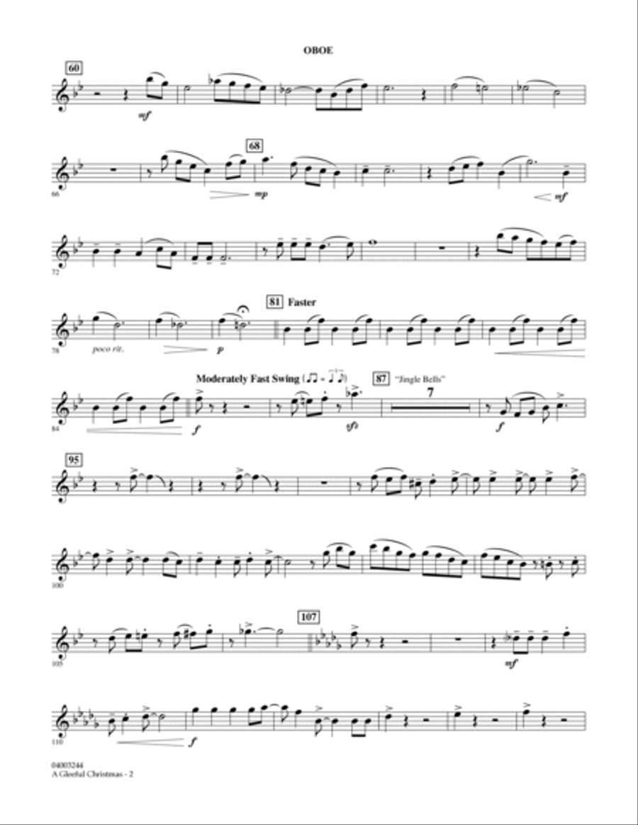 A Gleeful Christmas - Oboe Concert Band scores gallery preview page 2