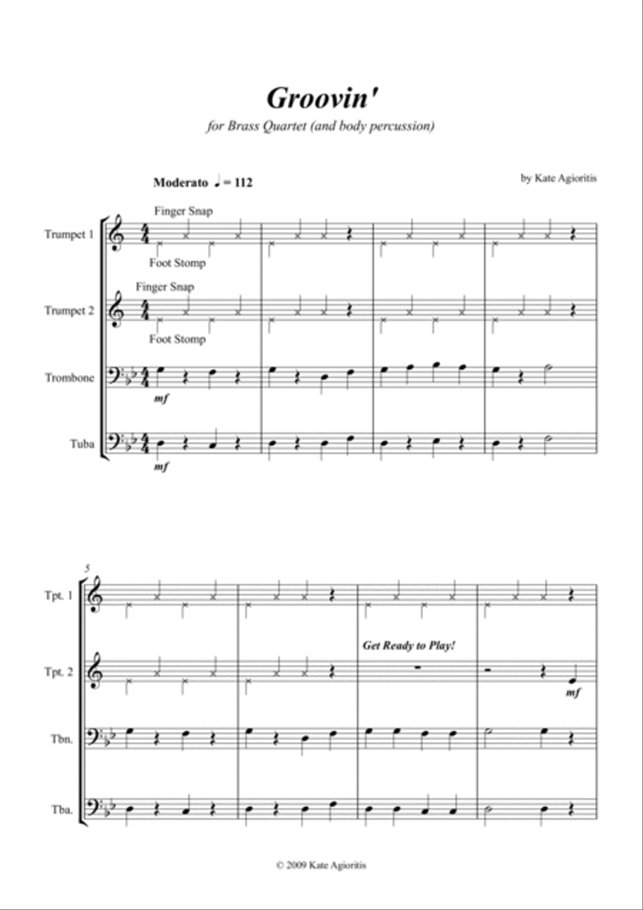 Groovin' - For Young Brass Quartet Groovin' - For Young Brass Quartet Brass Quartet scores gallery preview page 5