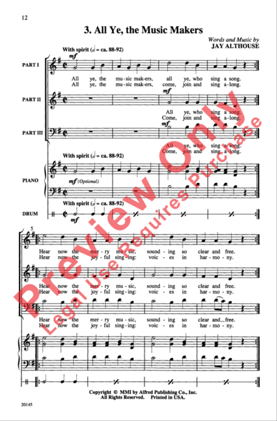 Three New Madrigals Three New Madrigals 3-Part scores gallery preview page 12