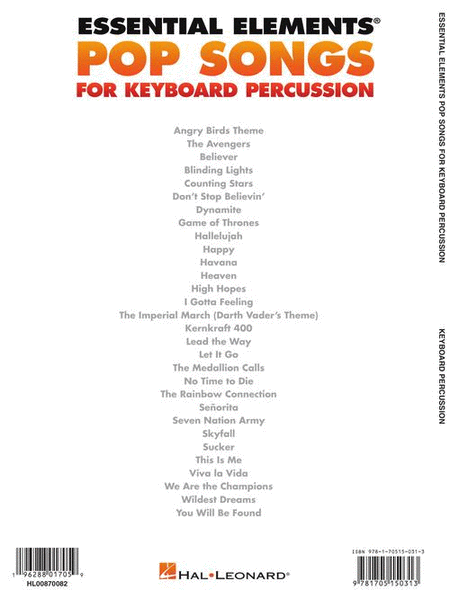 Essential Elements Pop Songs for Keyboard Percussion
