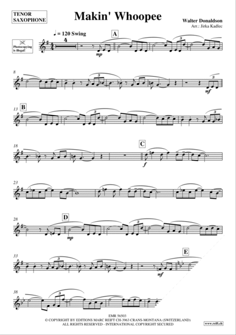 Makin' Whoopee Makin' Whoopee Tenor Saxophone scores gallery preview page 3