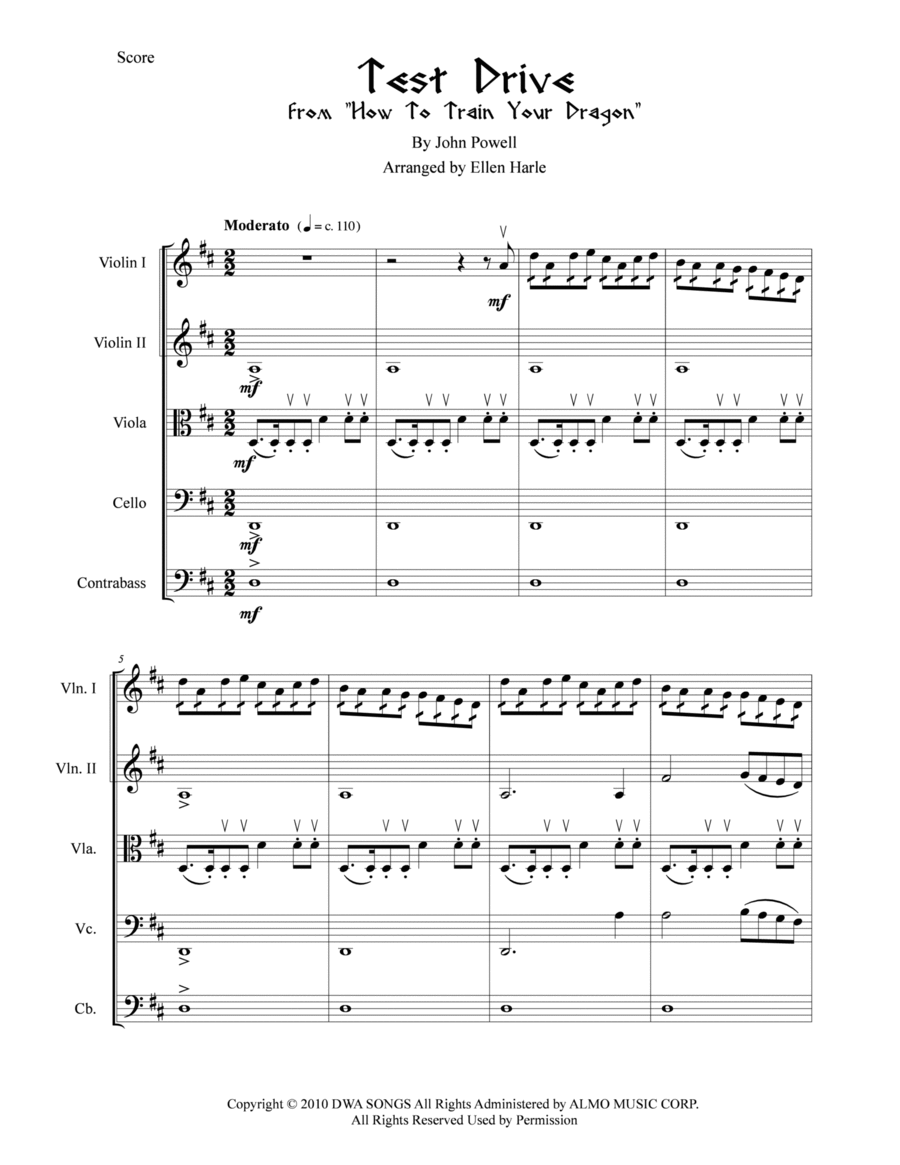 Test Drive String Quintet scores gallery preview page 1