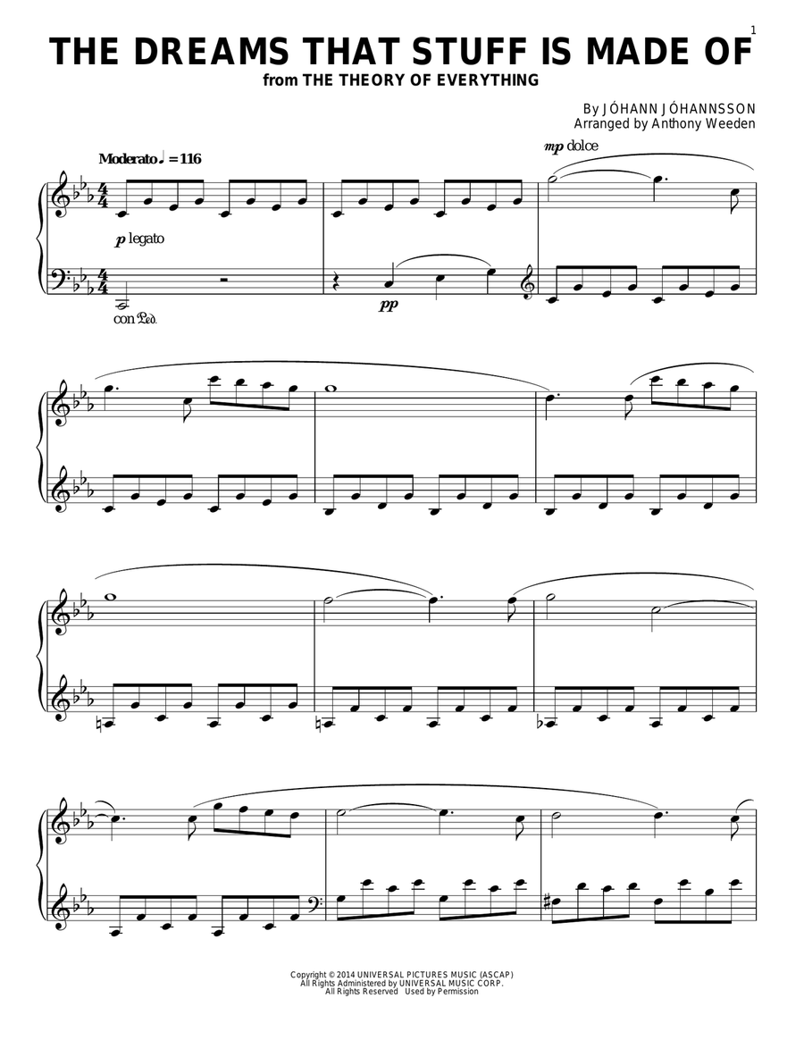 The Dreams That Stuff Is Made Of (from The Theory Of Everything) Piano Method scores gallery preview page 1
