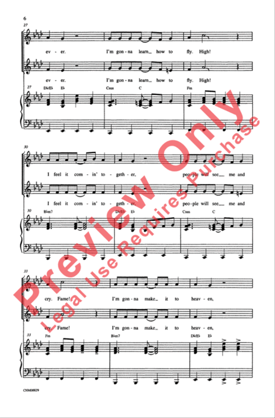 Fame 2-Part scores gallery preview page 5