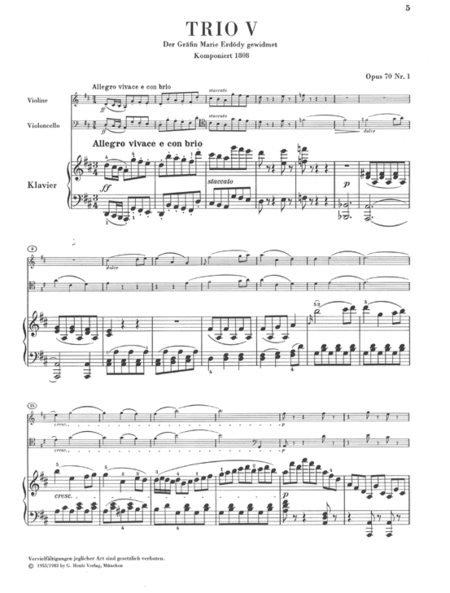 Piano Trios, volume II by Ludwig van Beethoven Cello - Sheet Music