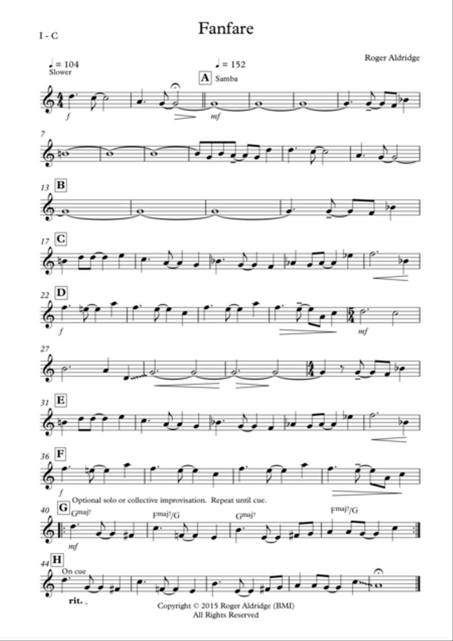 Fanfare Parts Jazz Ensemble scores gallery preview page 3