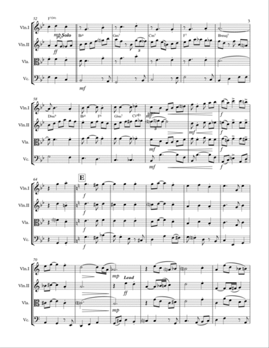 The Christmas Waltz String Quartet scores gallery preview page 4
