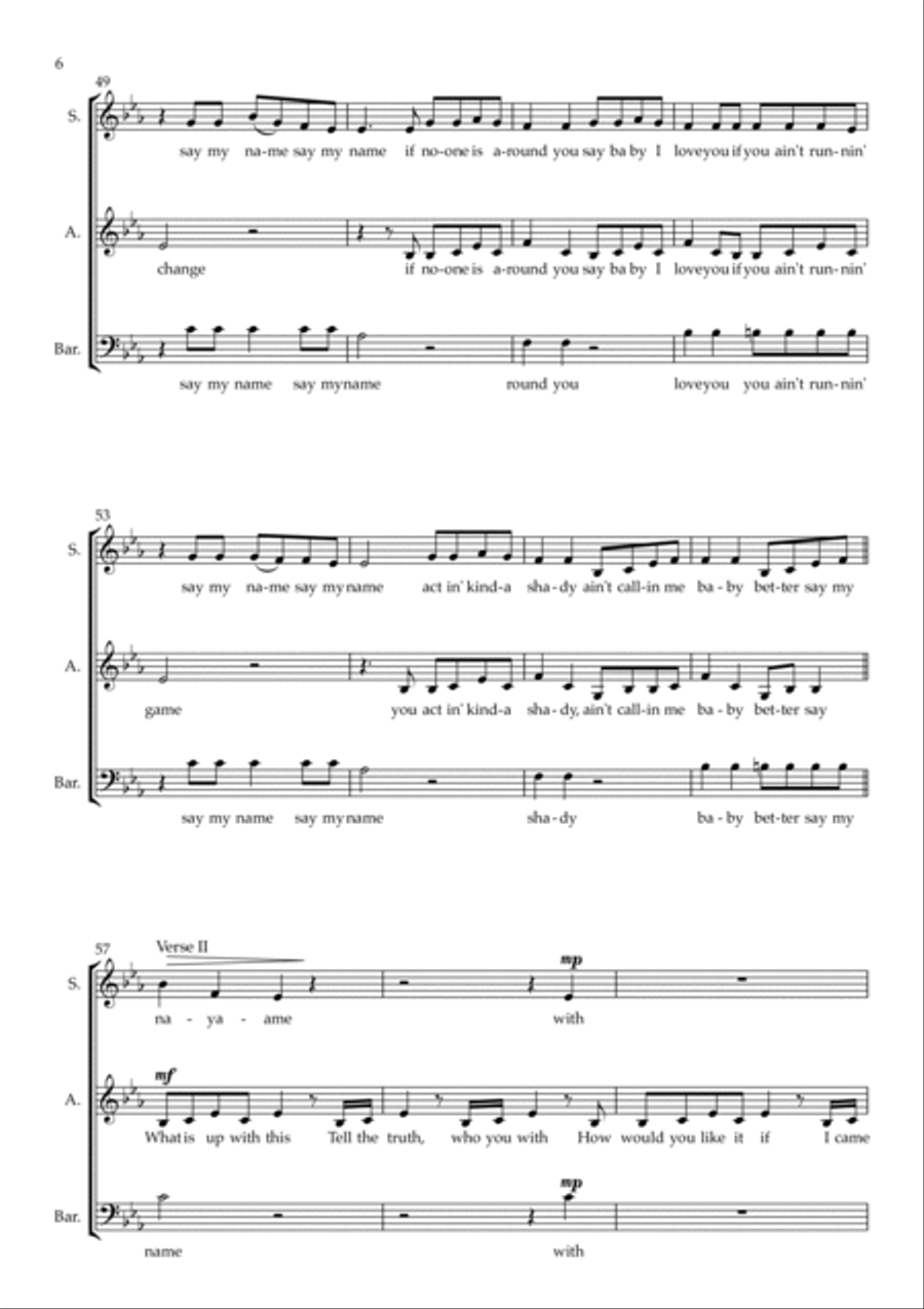 Say My Name Say My Name 3-Part scores gallery preview page 6
