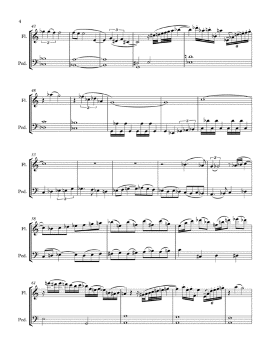 Prelude for Flute and (organ) Pedals or any bass instrument Woodwind Duet scores gallery preview page 4