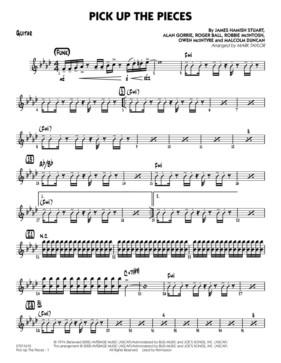 Pick up the Pieces - Guitar Part scores gallery preview page 1