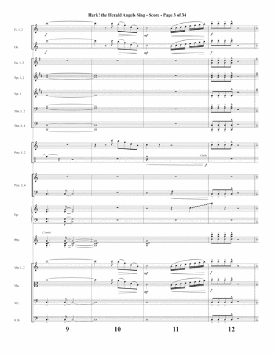 Hark! the Herald Angels Sing with Joy to the World Full Orchestra scores gallery preview page 4