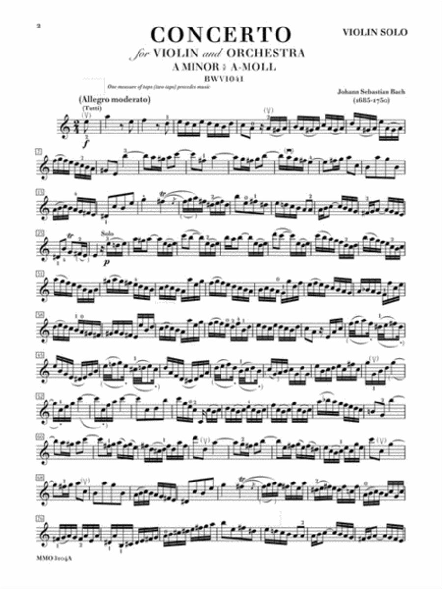 J.S. Bach - Violin Concerto No. 1 in A Minor, BWV1041; Violin Concerto No. 2 in E Major, BWV1042 Violin Solo scores gallery preview page 3