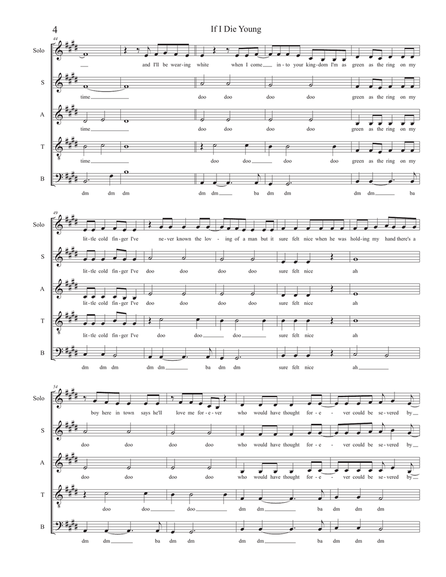 If I Die Young 4-Part scores gallery preview page 4
