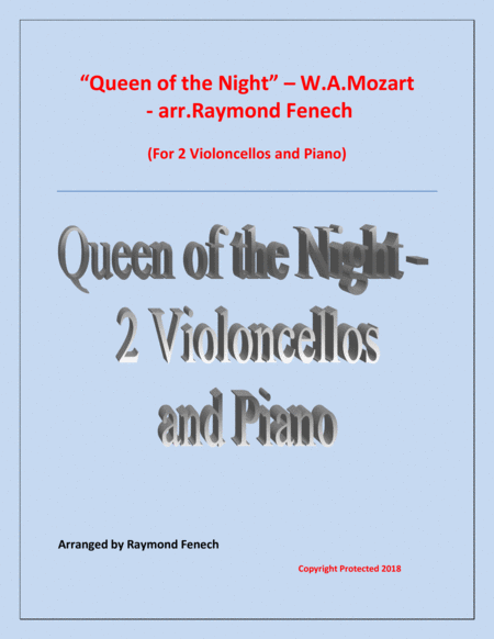Queen of the Night - From the Magic Flute - 2 Violoncellos and Piano image number null