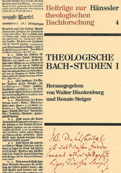 Theologische Bach-Studien I