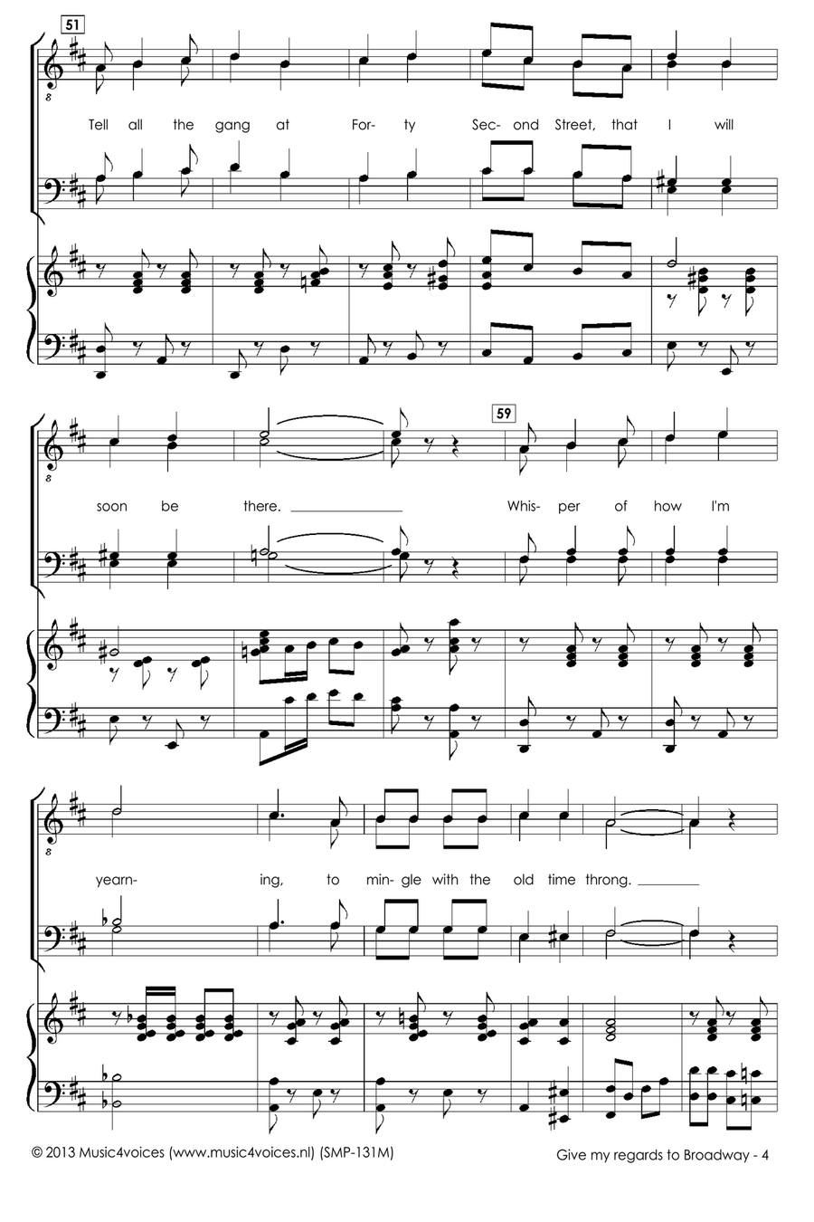 Give my regards to Broadway TTBB scores gallery preview page 6