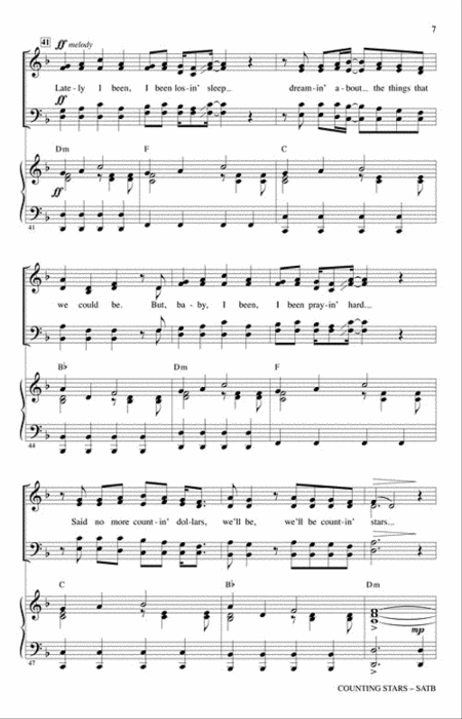 Counting Stars 4-Part scores gallery preview page 4