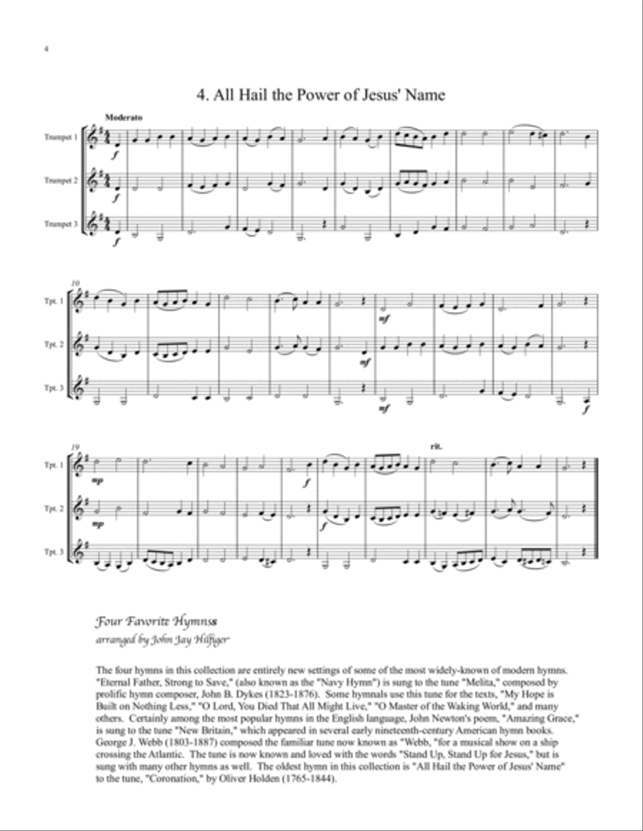 4 Favorite Hymns Trumpet Trio scores gallery preview page 5