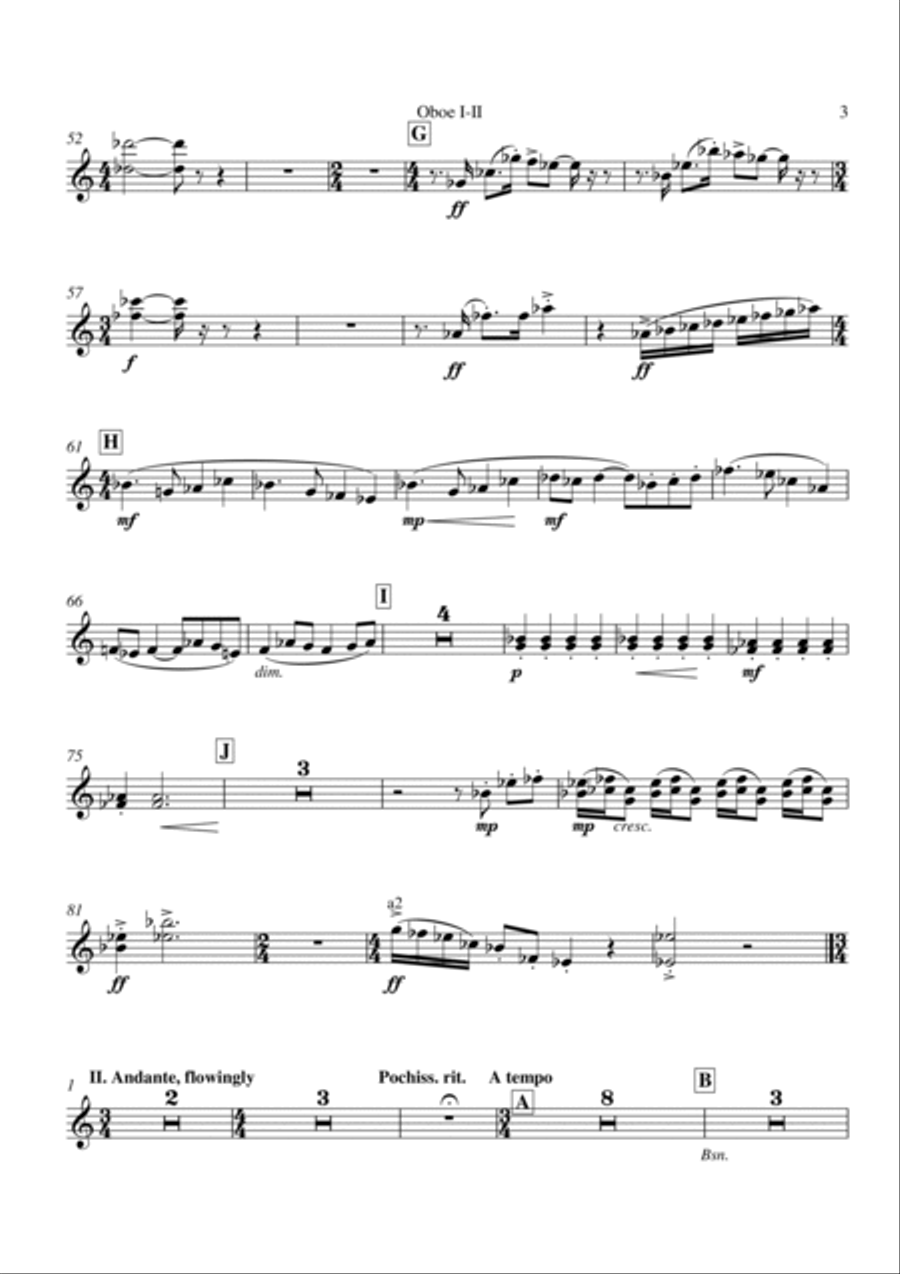 Richard Faith/László Veres: Festivals for concert band, oboe I and II part Concert Band scores gallery preview page 3